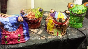Growling Grass Frogs painted