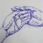 Holding Myself Kerryn Knight Ink on Paper 01.08.2025