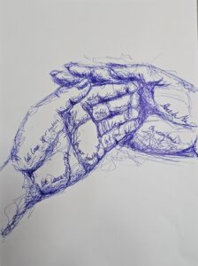 Holding Myself Kerryn Knight Ink on Paper 01.08.2025